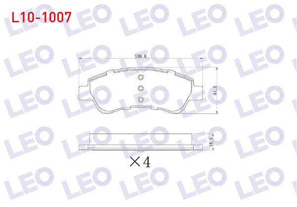 LEO L10-1007 | Fren Balata Ön Partner 96-08 / 301 1.6 HDI 12-/ 307 1.4 HDI 00-07 / 206 00-/ 207 05-/ 208 12-/ 2008 I 13-/ Berlingo 1.6 HDI 96-08 / C-Elysee 1.6 HDI 12-/ C4 1.6 HDI 04-09 / C3 II 1.4 HDI 09-16 / Corsa F 1.2 1.5 19 -