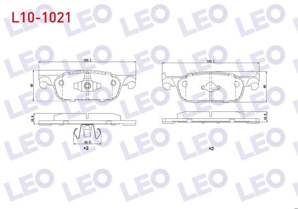LEO L10-1021 | Fren Balata Ön Renault Clio IV 1.5 DCI 2012-/ Clio IV 0.9 TCE 2012-/ Clio IV 1.2 16V 2012-/ Clio IV 1.6 2012-/ Dacia Logan II 1.5 DCI 2012-/ Logan II 1.2 2012 -