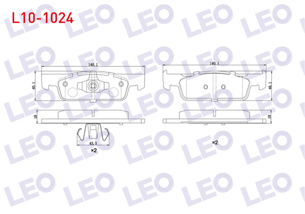 LEO L10-1024 | Fren Balata Ön Renault Symbol III (Jz0 / 1) 1.5 DCI 16 Jant 2012-/ Clio IV 1.5 DCI 75 Hp 2012-/ Clio IV 1.2 16V 16 2012-/ Dacia Sandero Stepway 1.5 DCI 2012-/ Smart Fortwo 1.0 2014-/ Forfour 1.0 2014 -