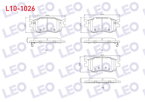 LEO L10-1026 | Fren Balata Ön Ikazlı Hyundai Accent Era 1.5 CRDI 2006-2012 / Accent Era 1.4İ 16V 2006-2012 / Accent Era 1.6 Cvvt 2006-2012 / i20 (Pb, Pbt) 1.4 CRDI 2008-2015 / Kia Rio II 1.5 CRDI 2006-2011