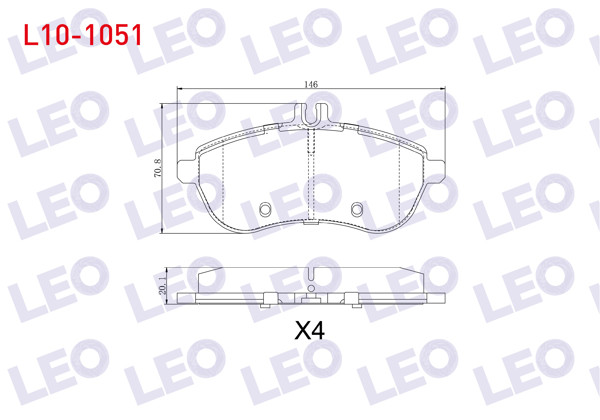 LEO L10-1051 | Fren Balata Ön Mercedes C Serisi (W204) C 180 2007-2014 / C 200 CDI 2007-2014 / C 200 2007-2014 / C 220 CDI 2007-2014 / C Serisi (S204) C 200 CDI 2007-/ C 200 2007-/ C 220 CDI 2007-/ C 250 CDI 2007 -