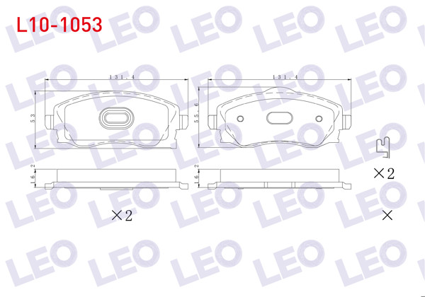 LEO L10-1053 | Fren Balata Ön Opel Corsa C 1.3 CDTI 2000-2006 / Corsa C 1.0 2000-2006 / Corsa C 1.2 2000-2006 / Corsa C 1.4 2000-2006 / Corsa C 1.7 CDTI 2000-2006