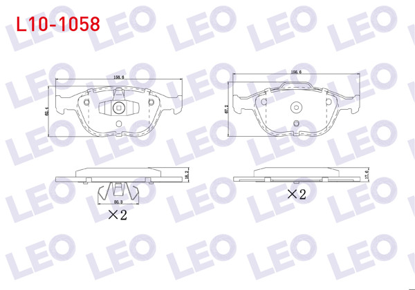 LEO L10-1058 | Fren Balata Ön Ford Transit Connect 1.8 TDCI 2002-2013 / Tourneo Connect 1.8 TDCI 2002-2013 / Focus I (Daw,Dbw) 2.0İ 16V 1998-2004