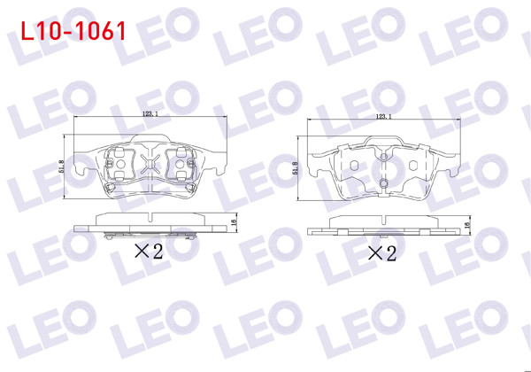 LEO L10-1061 | Fren Balata Arka Transit Con. 1.8 TDCI 2002-2013 / Focus III 1.6 TDCI 2011-2015 / C-Max II 1.6 TDCI 2010-/ Focus III 1.6 Tı-Vct 2011-2015 / Opel Vectra C 2.0 Dtı 2002-2008 / Mazda 1.6 Dı 2003-2009