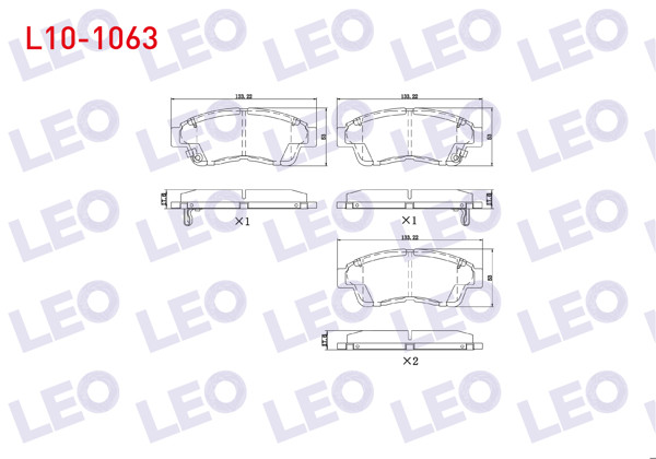 LEO L10-1063 | Fren Balata Ön Ikazlı Tel Delikli Toyota Corolla (_E10_) 1.3İ 1992-1997 / Corolla (_E10_) 1.6İ 1992-1997 / Carina E (_T19_) 1.6 1992-1997 / Carina E (_T19_) 1.8İ 1992-1997