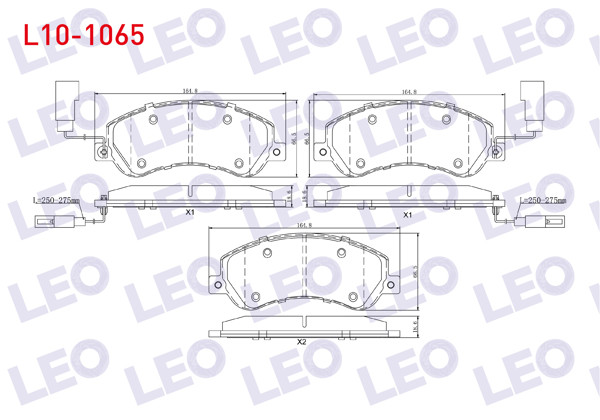 LEO L10-1065 | Fren Balata Ön Fişli Ford Transit (V347) 2.4 TDCI-3.2 TDCI (Arkadan Itıslı) 2006-2014 / Transit (V348) 2.2 TDCI-3.2 TDCI 2006-2014 / VW Amarok 2.0 TDI-2.0 Bıtdı-2.0 TSI 2010 -