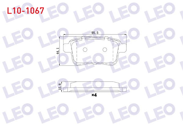 LEO L10-1067 | Fren Balata Arka Renault Kangoo (Kw0 / 1) 1.5 DCI 2008 -