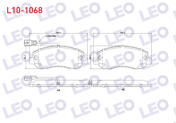 LEO L10-1068 | Fren Balata Ön Fişli Renault Master III (Fv) 2.3 DCI 2010-/ Master III (Fv) 2.5 DCI 2010-/ Opel Movano B 2.3 DCI 2010 -