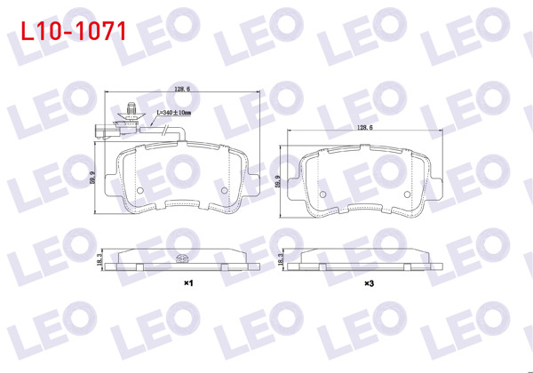 LEO L10-1071 | Fren Balata Arka Fişli Renault Master III (Fv) 2.3 DCI 2010-/ Master III (Fv) 2.5 DCI 2010-/ Opel Movano B 2.3 DCI 2010 -