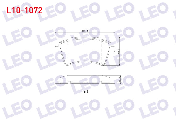 LEO L10-1072 | Fren Balata Ön Renault Kangoo (Kw0 / 1) 1.5 DCI 2008-/ Mercedes Cıtan (415) 109 CDI 2012-/ Cıtan (415) 108 CDI 2012 -