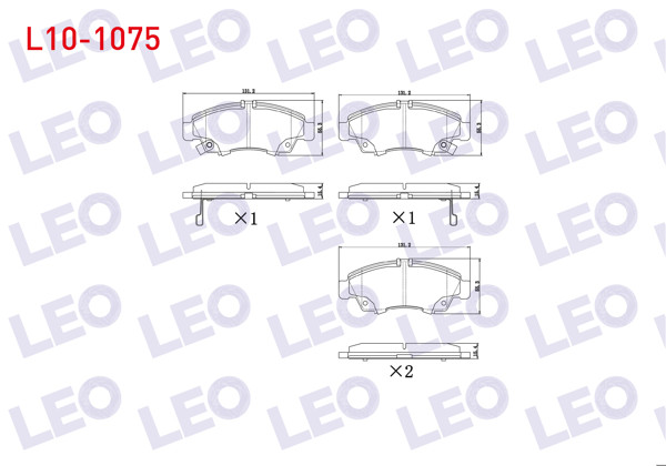 LEO L10-1075 | Fren Balata Ön Ikazlı Honda Civic VI 1.4İ 1995-2001 / Civic VI 1.5İ 1995-2001 / City 1.4İ 2006-/ Jazz II (Gd) 1.4İ 2002-2004