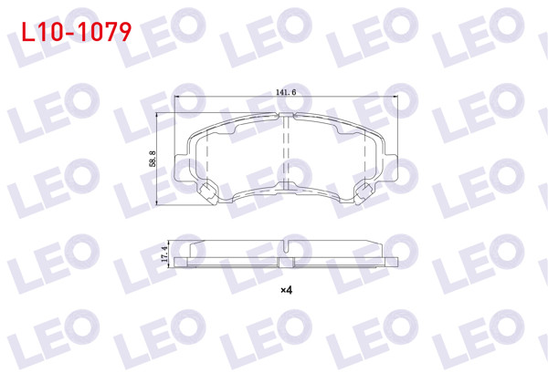 LEO L10-1079 | Fren Balata Ön Nissan Qashqai (J10) 1.5 DCI 2007-2014 / X-Traıl (T31) 2.0 DCI 2007-2013 / X-Traıl (T31) 2.0İ 2007-2013 / Qashqai (J10) 2.0 DCI 2007-2014 / Renault Kos (Hy) 2.0 DCI 2008-2014