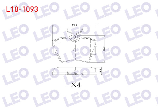 LEO L10-1093 | Fren Balata Arka Renault Traffic II 1.9 DCI-2.0 DCI 2001-2014 / Traffic III 1.6 DCI 2014-/ Opel Vivaro (J7) 1.9 Dı-2.0 CDTI-2.5 Dtı 2002-2014 / Vivaro (X83) 2.0 CDTI 2015 -