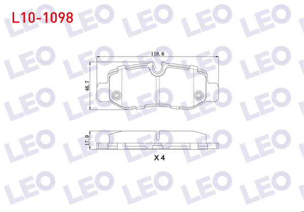 LEO L10-1098 | Fren Balata Arka Mercedes Vito (W447) 111 CDI 2014-/ (W447) 114 CDI 2014-/ (W447) 116 CDI 2014-/ (W447) 119 Bluetec 2014 -
