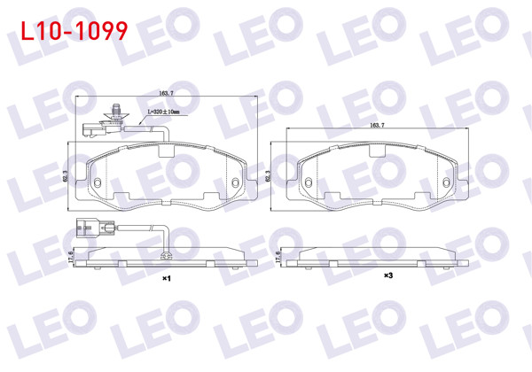 LEO L10-1099 | Fren Balata Arka Fişli Renault Master III (Fv) 2.3 DCI Çift Teker 2010-/ Opel Movano B 2.3 DCI 2010-/ Karsan Jest 2.3 D 2012 -