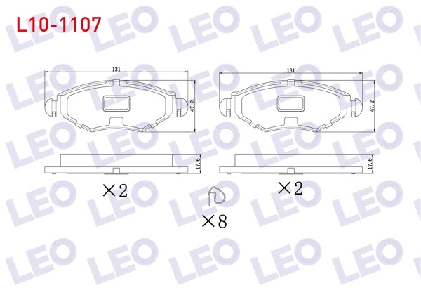LEO L10-1107 | Fren Balata Ön Peugeot 206 (2A / C) 1.4İ 16V 1998-2006 / 206 (2A / C) 1.4 HDI 1998-2006 / 206 (2A / C) 1.6İ 16V 1998-2006
