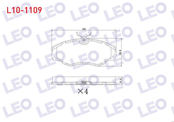 LEO L10-1109 | Fren Balata Ön Renault Traffic II 1.9 DCI-2.0 DCI 2001-2014 / Opel Vivaro (J7) 1.9 Dı-2.0 CDTI-2.5 Dtı 2002-2014 / Vivaro (X83) 2.0 CDTI 2015 -