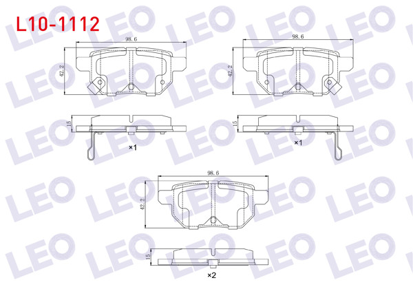 LEO L10-1112 | Fren Balata Arka Toyota Corolla (E15_) 1.6 Vvt-I 2007-2012 / Auris (Zre15) 1.6 Vvt-I 2007-2012 / Yaris (P9) 1.0 Vvt-I 2006-2010