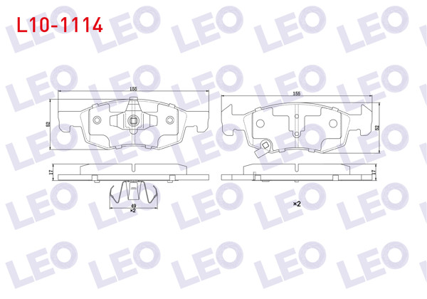 LEO L10-1114 | Fren Balata Ön Ikazlı Opel Corsa E 1.4 14 Jant 2014-/ Corsa E 1.2 14 Jant 2014 -
