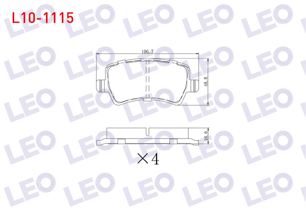 LEO L10-1115 | Fren Balata Arka Volvo Xc70 II 2.4 D5 2007-/ S80 II 2.4 D 2006-/ S80 II 3.0İ T6 2006-/ V70 III 2.0 D 2006-/ S60 II 2.0 2010-/ S60 II 1.6 D 2010-/ L.Rover Evoque 2.0 4X4 2011-/ Evoque 2.2 4X4 2011 -