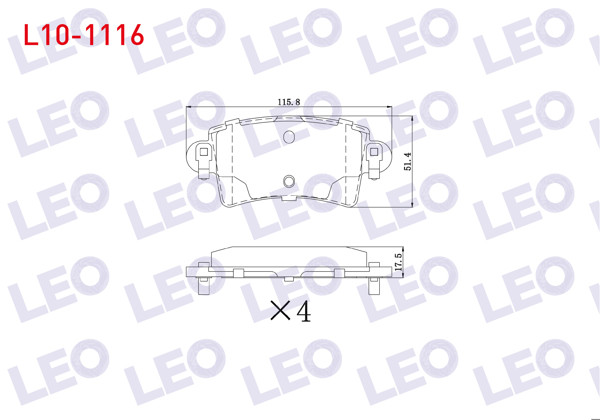LEO L10-1116 | Fren Balata Arka Renault Master II 2.8 Dtı 1998-2010 / Master II 2.5 DCI 1998-2010 / Master II 1.9 Dtı 1998-2010 / Opel Movano A 1.9 Dtı 2001-2010 / Movano A 2.5 Dtı 2001-2010