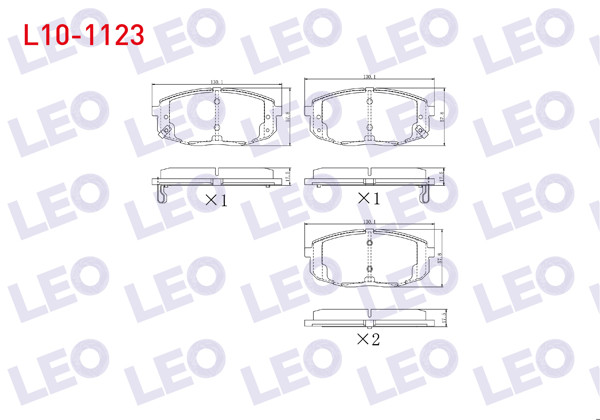 LEO L10-1123 | Fren Balata Ön Ikazlı Hyundai i30 1.6İ 2007-2011 / i30 1.6 CRDI 2007-2011 / i30 1.6 CRDI 2011-/ Kia Ceed 1.6 CRDI 90 Hp 2006-2012 / Ceed 1.6İ 115 Hp 2006-2012 / Carens II 2.0 CRDI 2002-2006