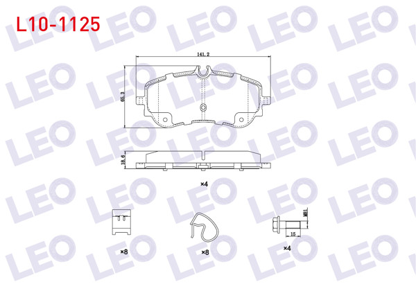 LEO L10-1125 | Fren Balata Arka Tek Teker VW Crafter 2018-/ VW Amarok 3.0 TDI V6 2017-/ Man Tge 2.0 TDI 2018