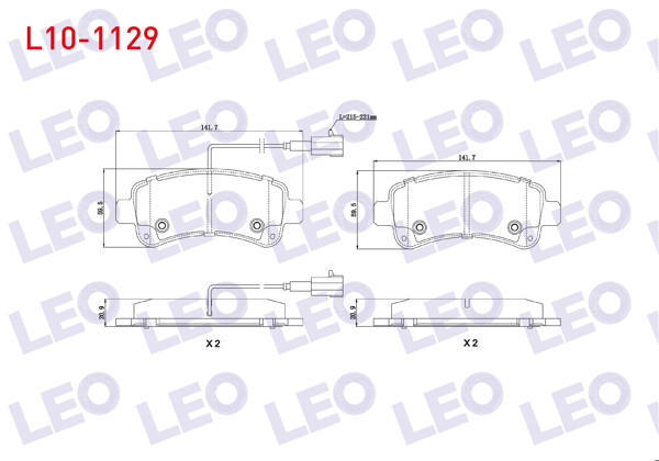 LEO L10-1129 | Fren Balata Arka Çift Fişli Fiat Ducato 2.0 Mjt 2014-/ Fiat Ducato 2.3 Mjt 2014 -