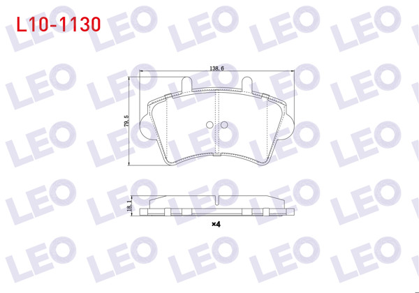 LEO L10-1130 | Fren Balata Ön Renault Master II (Fd) 2.5 DCI 1998-2010 / Master II (Fd) 1.9 DCI 1998-2010 / Master II (Fd) 1.9 Dtı 1998-2010 / Opel Movano A 1.9 Dtı 2001-2010 / Movano A 2.5 Dtı 2001-2010
