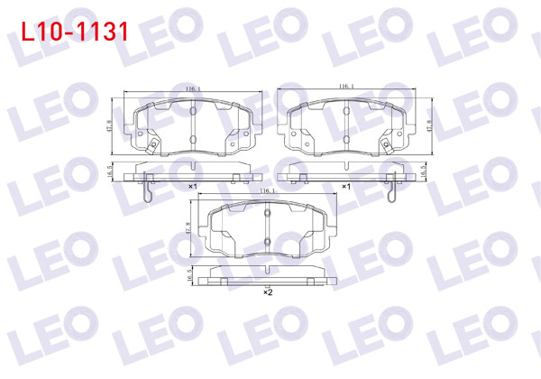LEO L10-1131 | Fren Balata Ön Ikazlı Kia Picanto (Ba) 1.25 2004-2011 / Picanto (Ba) 1.1İ 2004-2011 / Hyundai i10 (Pa) 1.1İ 12V 2008-2013 / i10 (Ba) 1.0 D-Cvvt 2013-/ i10 (Ba) 1.2 D-Cvvt 2013 -