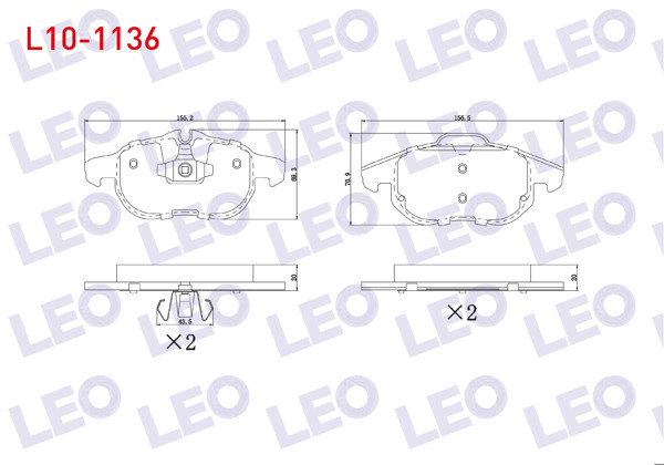 LEO L10-1136 | Fren Balata Ön Opel Vectra C 1.6 16V 2002-2008 / Vectra C 1.9 CDTI 2002-2008 / Vectra C 2.0 Dtı 2002-2008 / Vectra C 2.2 16V 2002-2008 / Sıgnum 2.0 Dtı 2003 -