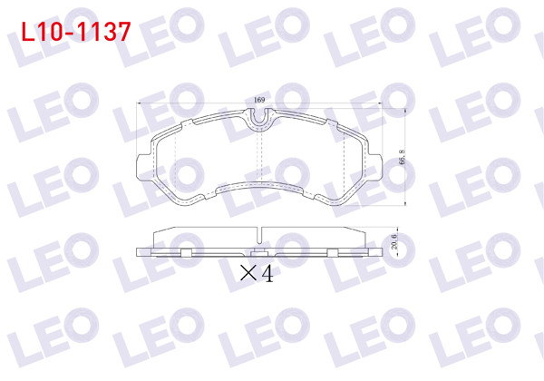 LEO L10-1137 | Fren Balata Arka Mercedes Sprinter 5T (907) 516 CDI-519 CDI 2018-Çift Teker
