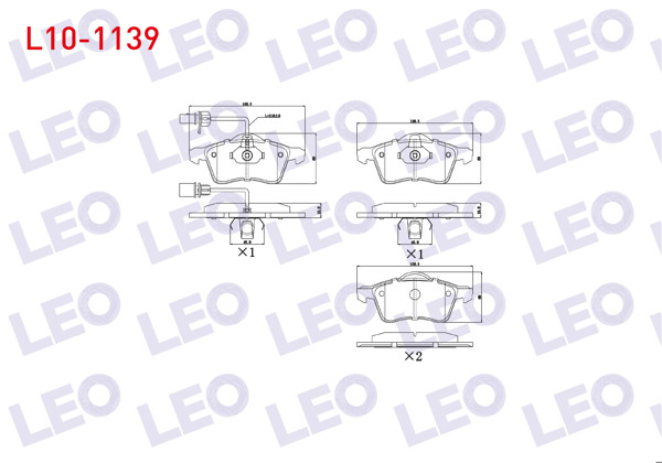 LEO L10-1139 | Fren Balata Fişli On Volkswagen Transporter IV (70Xb,70Xc,7Db,7Dw) 2.5 TDI 19.50-20.30mm 1990-2003