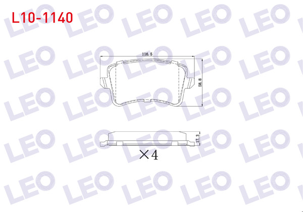 LEO L10-1140 | Fren Balata Arka A4 1.8 TFSI 2007-2015 / 2.0 TDI 2007-2015 / 3.0 TDI 2007-2015 / A5 (8T3) 1.8 TFSI 2007-2017 / 3.0 TDI 2007-2017 / 3.0 TFSI 2007-2017 / Q5 (8R) 2.0 TFSI 2008-/ 2.0 TDI 2008-/ 3.0 TDI 2008 -