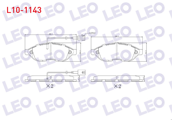 LEO L10-1143 | Fren Balata Ön Çift Fişli Fiat Ducato 2.3 Mjt 2006-2014 / Jumper III 2.2 HDI 2006-2014 / Boxer III 2.2 HDI 2006-2014