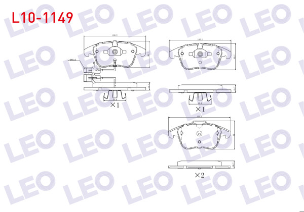 LEO L10-1149 | Fren Balata Ön Fişli Audi A4 (8K2,B8) 1.8 TFSI 2007-2015 / A4 (8K2,B8) 2.0 TFSI 2007-2015 / A4 (8K2,B8) 2.0 TDI 2007-2015