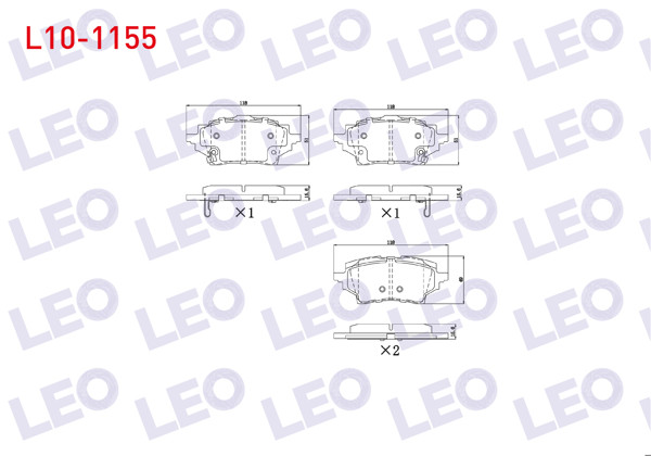 LEO L10-1155 | Fren Balata Ikazlı Arka Toyota Corolla (_E21_) 1.8 Hybrid 2019-/ Corolla (_E21_) 1.6 Vvt-I 2019 -