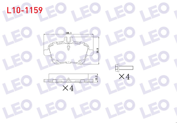 LEO L10-1159 | Fren Balata Arka Mercedes A Serisi (W169) A 170 CDI 2004-2012 / A 200 2004-2012 / A 160 CDI 2004-2012 / B Serisi (W246) B 160 2011-/ Gla Serisi (X156) Gla 180 CDI 2013-/ Gla 200 2013 -