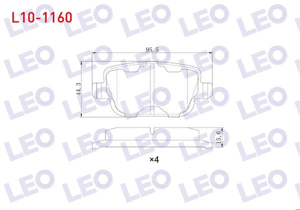 LEO L10-1160 | Fren Balata Arka Mondeo IV 1.6 Tı-Vct 2007-2014 / Mondeo IV 2.2 TDCI 2007-2014 / Mondeo IV 2.0 TDCI 2007-2014 / Kuga I 2.0 TDCI 2008-2013 / Mondeo IV 1.6 TDCI 2007-2014 / Freelander II 2.2 Td4 2006-2014