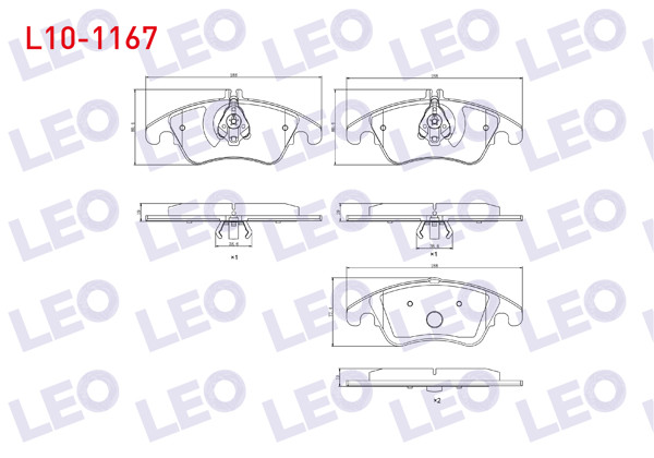 LEO L10-1167 | Fren Balata Ön Mercedes C Serisi (W204) C 220 CDI 2007-2014 / C 320 CDI 2007-/ E Serisi (W212) E 180 2009-/ E 200 2009-/ E 220 CDI 2009-/ E 250 CDI 2009-/ CLS (C218) CLS 350 CDI 2012-/ CLS 250 CDI 2012 -