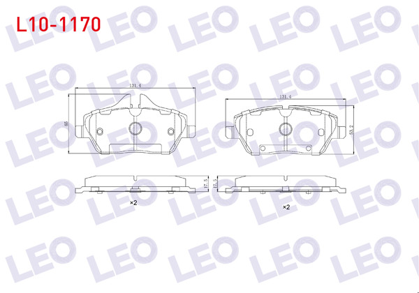 LEO L10-1170 | Fren Balata Ön BMW 1 Serisi (E87) 116 İ 2003-2012 / 118 İ 2003-2012 / 118 D 2003-2012 / Mini Cooper One 1.6İ 2010-/ Mini Cooper One 1.6İ 2010-/ Mini Cooper One 1.6 D 2010 -