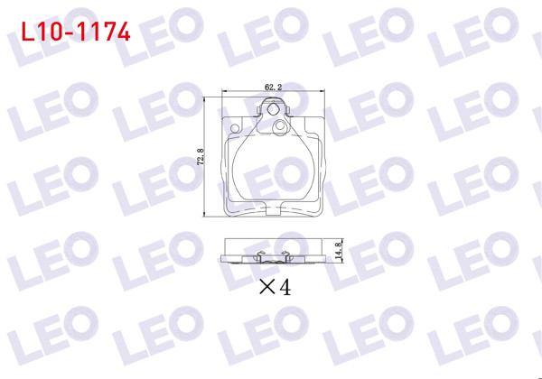 LEO L10-1174 | Fren Balata Arka E Serisi (W210) E 200 1995-2002 / (W210) E 270 CDI 1995-2002 / (W210) E 280 1995-2002 / (W210) E 220 CDI 1995-2002 / C Serisi (W203) C 180 2000-2006 / (W203) C 200 2000-2006 /
