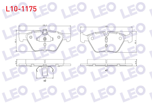 LEO L10-1175 | Fren Balata Ön BMW 5 Serisi (E60) 520 D 2003-2010 / 5 Serisi (E60) 520 İ 2003-2010 / 3 Serisi (E90) 320 D 2005-2011 / 3 Serisi (E90) 316 İ 2005-2011 / 3 Serisi (E90) 325 İ 2005-2011