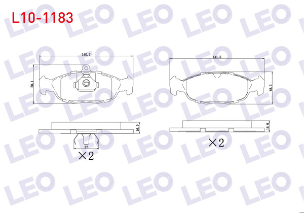 LEO L10-1183 | Fren Balata Ön Opel Astra F 1.4İ 1991-1998 / 1.6İ 1991-1998 / F Classic 1.4İ 1998-2002 / Vectra A 1.6 1988-1995 / Combo B 1.2 1994-2001 / 1.4 1994-2001 / Corsa B 1.2İ 16V 1993-2000 / 1.4İ 16V 1993-2000