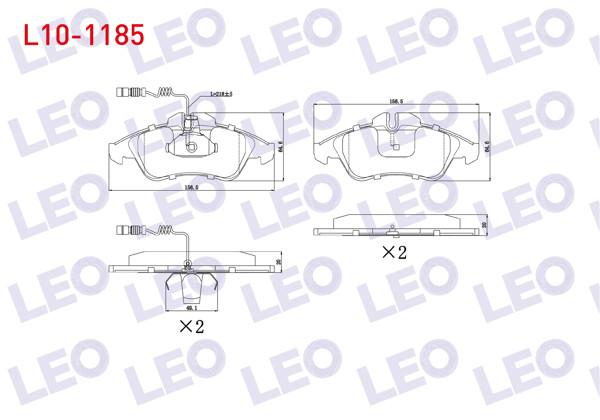 LEO L10-1185 | Fren Balata Ön Mercedes Sprinter 2T (901,902) 208 D 1995-2006 / Sprinter 2T (901,902) 210 D 1995-2006 / Volkswagen Lt 28-35 II (2Db,2De,2Dk) 2.5 TDI 1996-2006 / Lt 28-35 II (2Db,2De,2Dk) 2.8 TDI 1996-2006