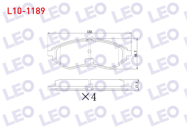 LEO L10-1189 | Fren Balata Ön Chevrolet Kalos (T200) 1.2 2003-2008 / Kalos (T200) 1.4 2003-2008 / Aveo (T250) 1.4İ 2006-2011 / Aveo (T250) 1.2İ 2006-2011