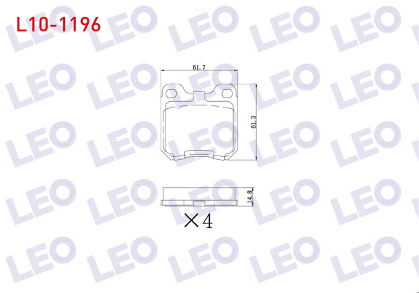 LEO L10-1196 | Fren Balata Arka Opel Vectra B 1.6İ 1995-2003 / Vectra B 2.0İ 1995-2003 / Vectra B 2.0 Dtı 1995-2003 / Vectra B 2.5 V6 1995-2003 / Vectra B 2.0 Dı 1995-2003 / Omega A 3.0İ 1986-1994