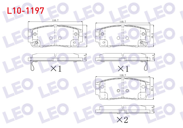 LEO L10-1197 | Fren Balata Arka Ikazlı Chevrolet Captiva (C100) 2.0 D 2006-2012 / Captiva (C140) 2.0 D 2012-2014 / Opel Antara 2.0 CDTI A-T 2007 -