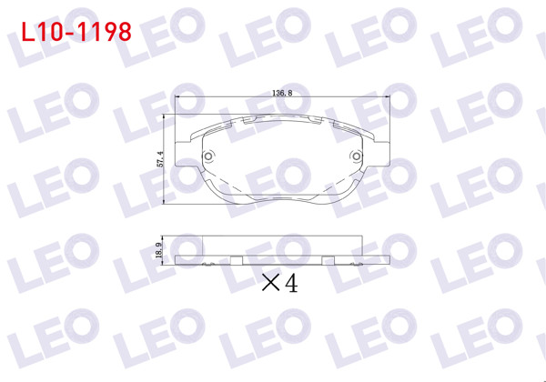 LEO L10-1198 | Fren Balata Ön Peugeot 307 1.6 2000-2007 / 307 1.6 HDI 2000-2007 / 207 1.4İ 2006-2012 / 207 1.6İ 16V 2006-2012 / 207 1.6 HDI 2006-2012 / Citroen C4 1.6 2004-2009 / C4 1.6 HDI 2004-2009