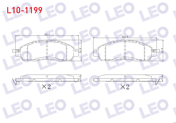 LEO L10-1199 | Fren Balata Ikazlı On Nissan Navara Np300 (D23) 2.3 DCI 17.00 mm 2015 -